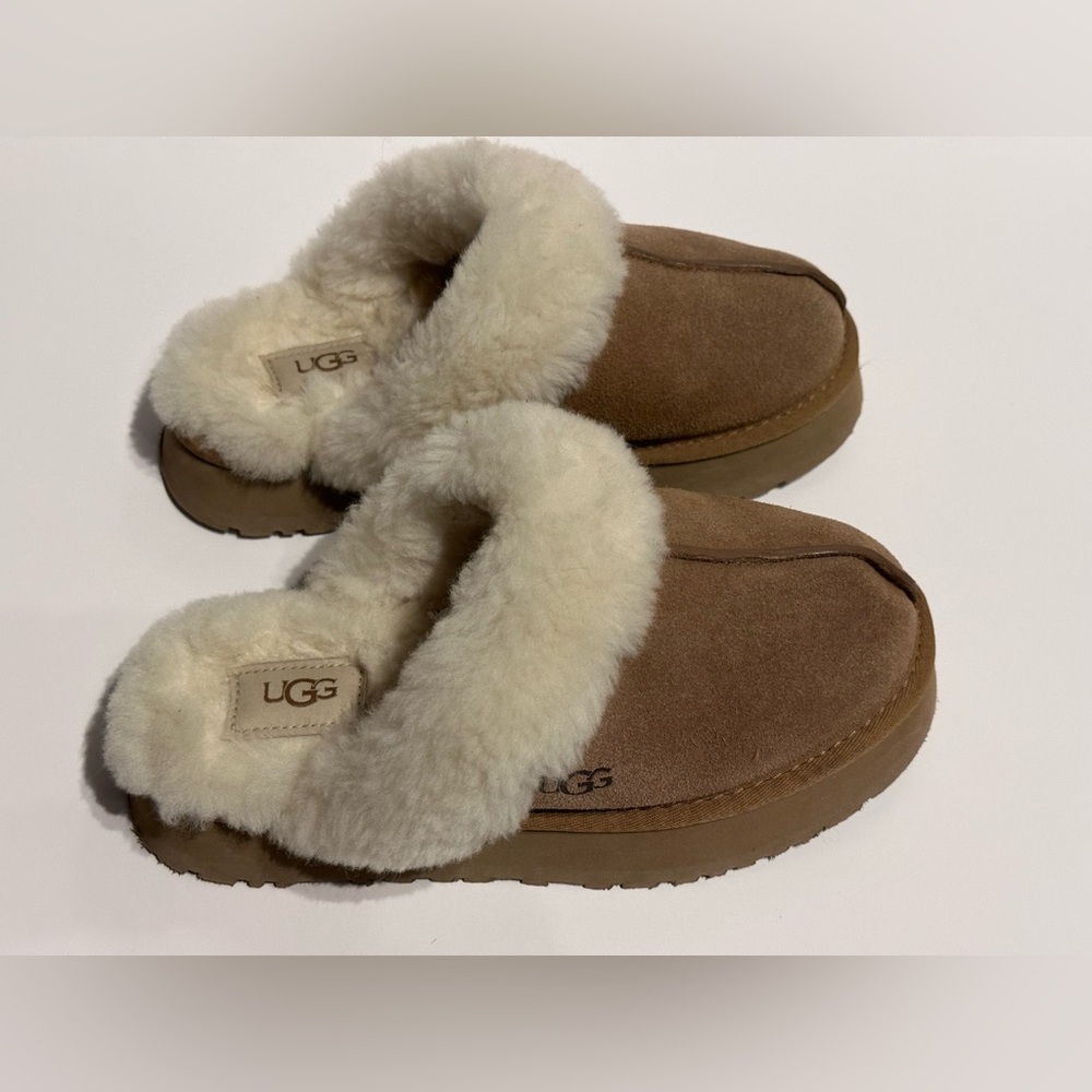 UGG Disquette Chestnut Size 7 Retro Platform Slip On Maximalist Outdoors - Picture 6 of 7